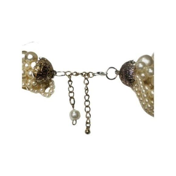 Vintage Women’s 14 Tier Graduated Faux Champagne Pearls￼ Oversized Necklace 22” - Picture 7 of 8